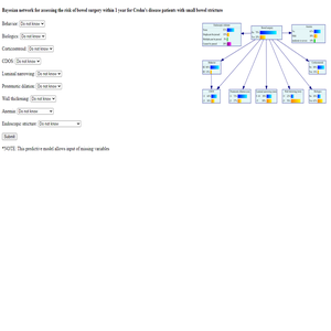 Bayesian network for Crohns disease patients with small bowel stricture