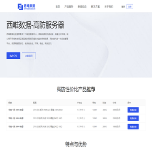 西唯数据—高防服务器租用,DDOS高防清洗,高防BGP服务器