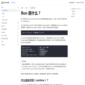 Bun 是什么？ | Bun中文文档 | Bun中文网